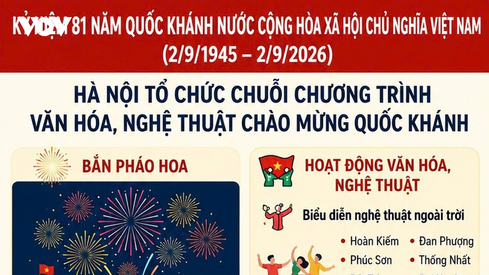 Hà Nội tổ chức chuỗi chương trình, hoạt động nghệ thuật chào mừng Quốc khánh