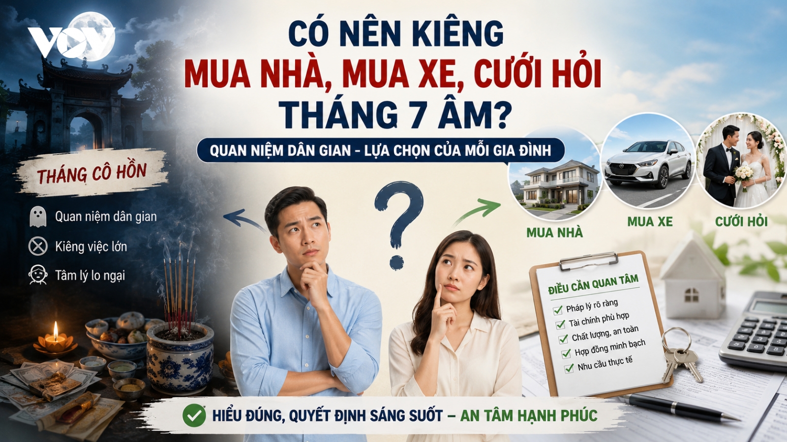 Có nên kiêng mua nhà, mua xe, cưới hỏi vào tháng 7 âm?