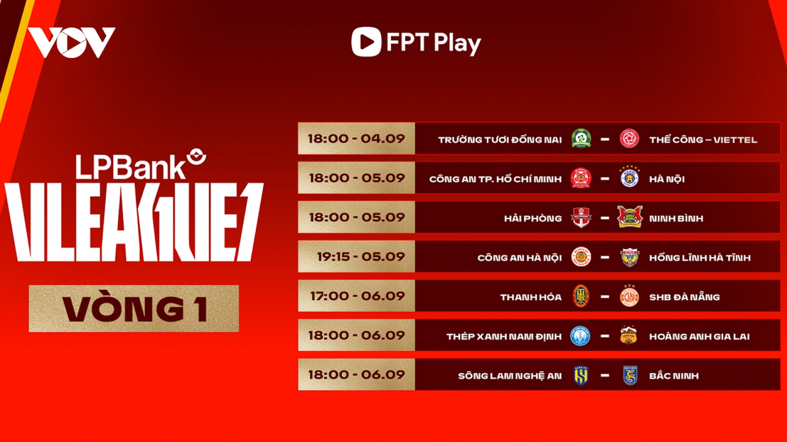 Lịch thi đấu V-League 2026/27 vòng 1: Khai màn ấn tượng