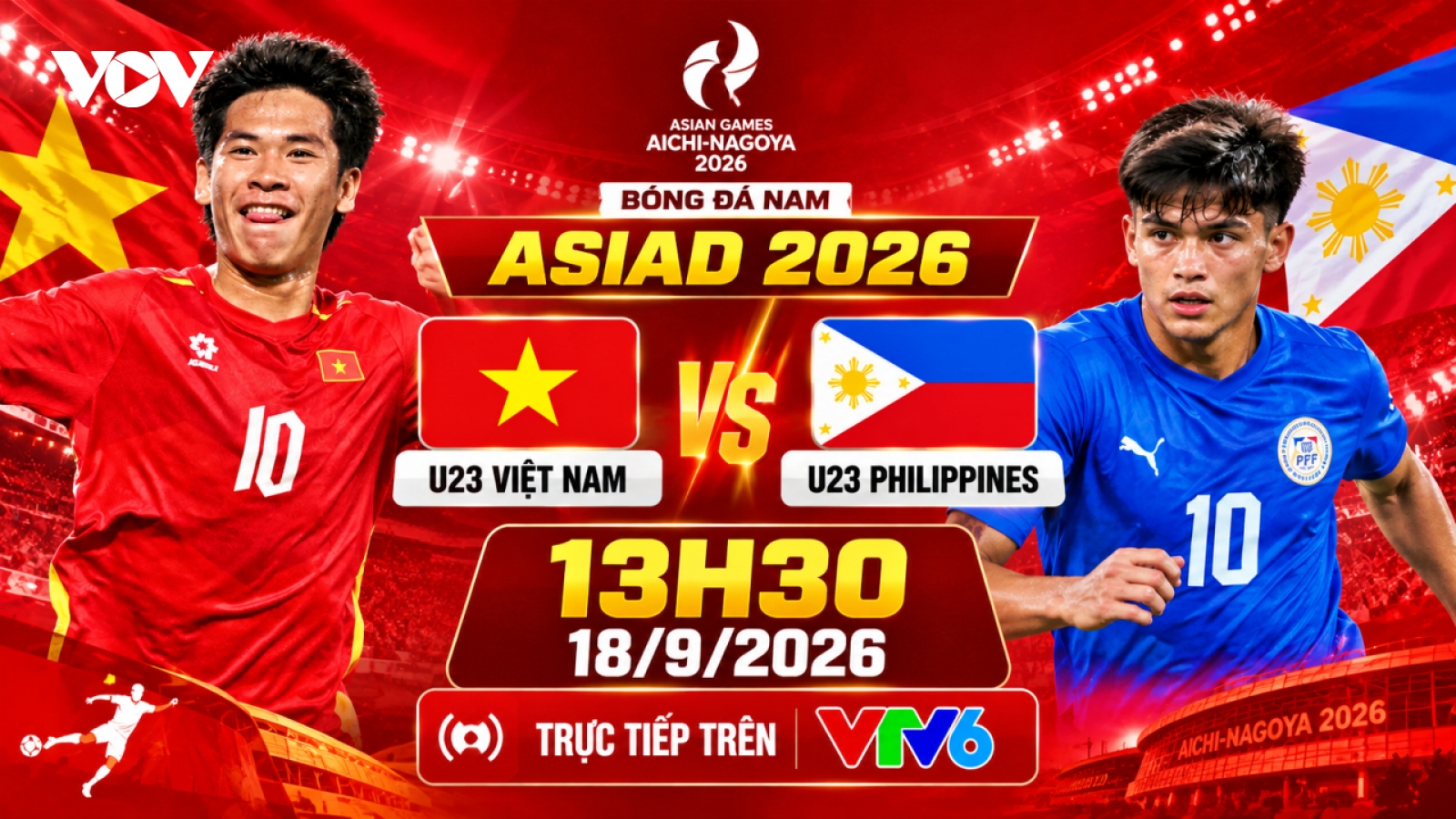 Link xem trực tiếp U23 Việt Nam vs U23 Philippines bóng đá ASIAD 2026 hôm nay 18/9