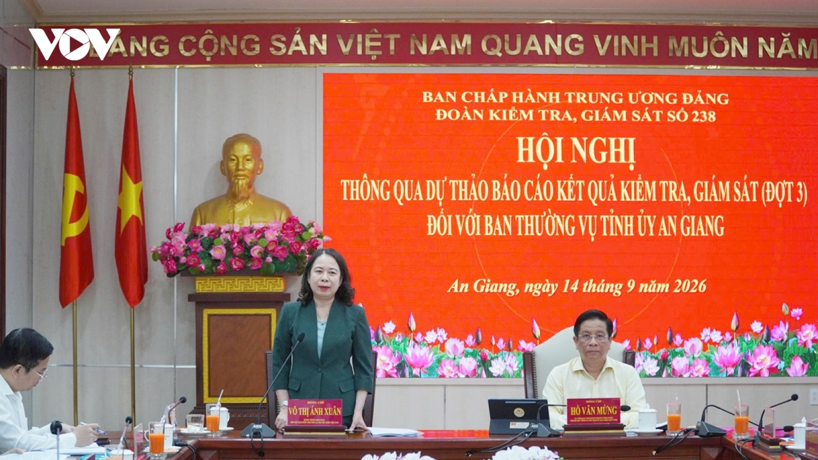 Thông qua dự thảo báo cáo kiểm tra, giám sát với Ban Thường vụ Tỉnh ủy An Giang