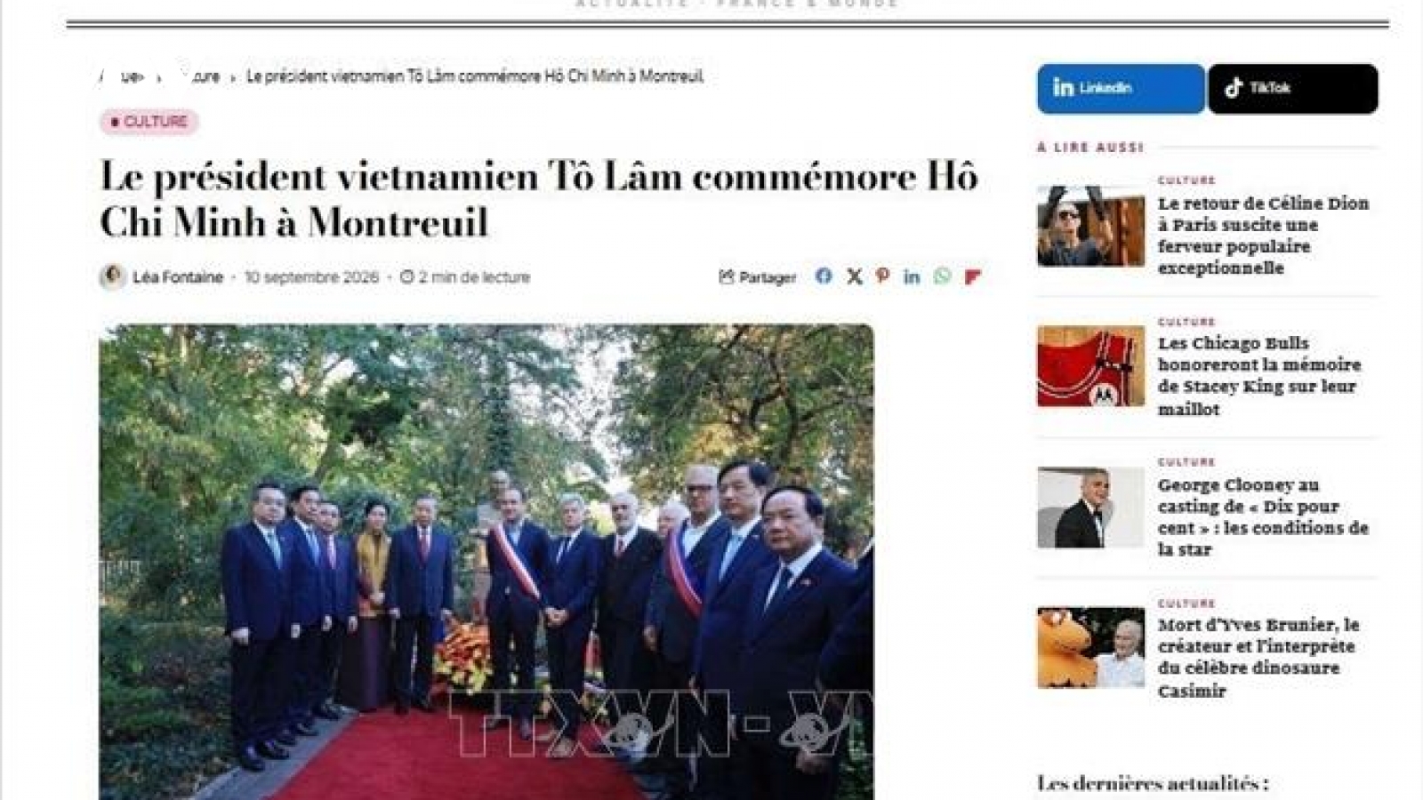 Truyền thông Pháp ghi nhận đà tăng tốc trong quan hệ Pháp - Việt