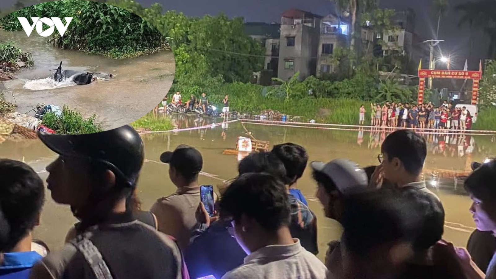 Tìm kiếm một sinh viên nghi mất tích tại khu vực ngập sâu ở Hà Nội
