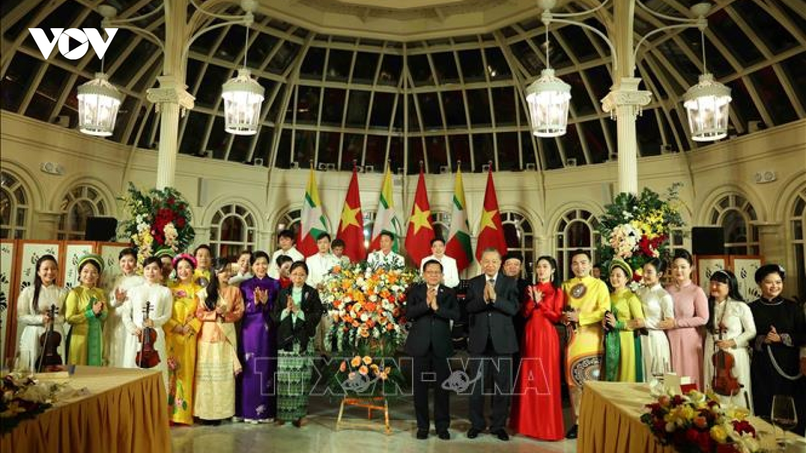 Tổng Bí thư, Chủ tịch nước Tô Lâm chủ trì tiệc chào mừng Tổng thống Myanmar