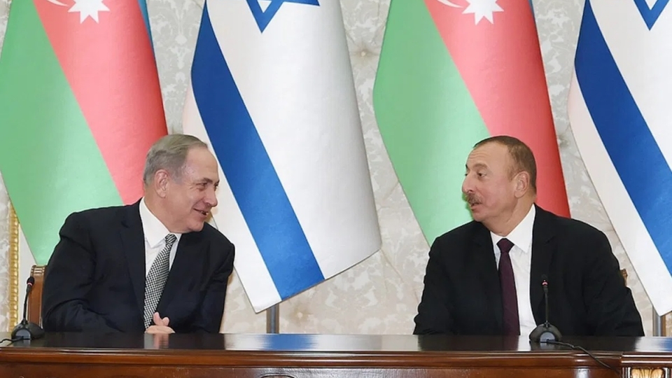 Israel-Azerbaijan, Netanyahu-Aliyev, -van fong bao chi tong thong Azer.jpg