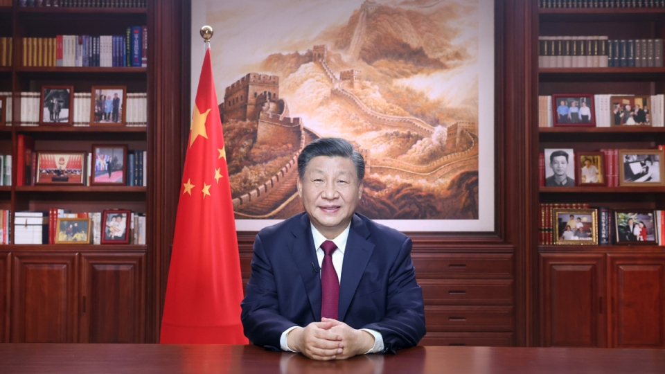 Chu tich Trung Quoc Tap Can Binh doc thong diep nam moi 2023. Anh Tan Hoa Xa.jpeg