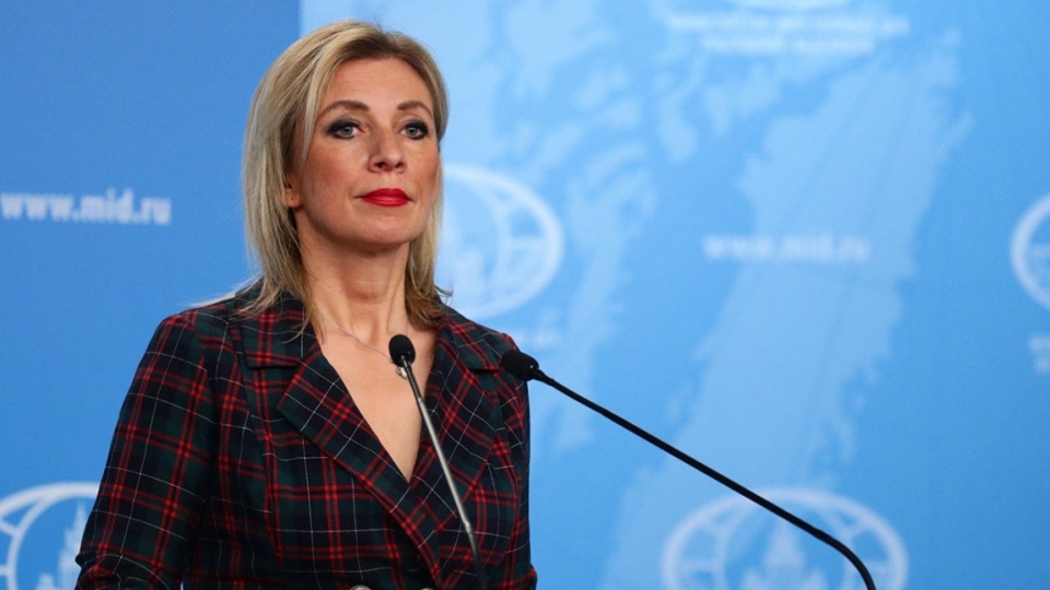 phat ngon vien Bo Ngoai giao Nga Zakharova -bo ngoai giao Nga.jpg