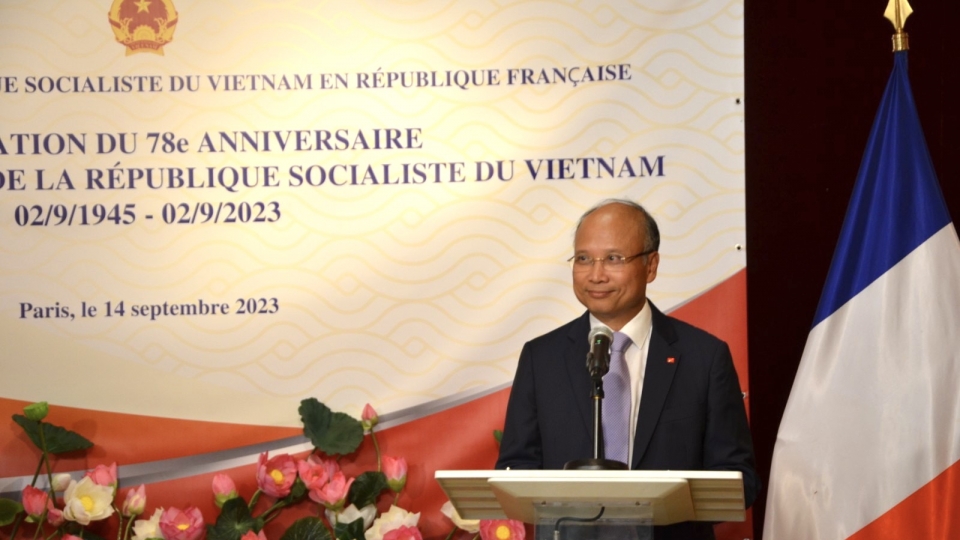 Đại sứ Đinh Toàn Thắng phát biểu tại buổi lễ - Ảnh_ Anh Tuấn_VOV.jpg