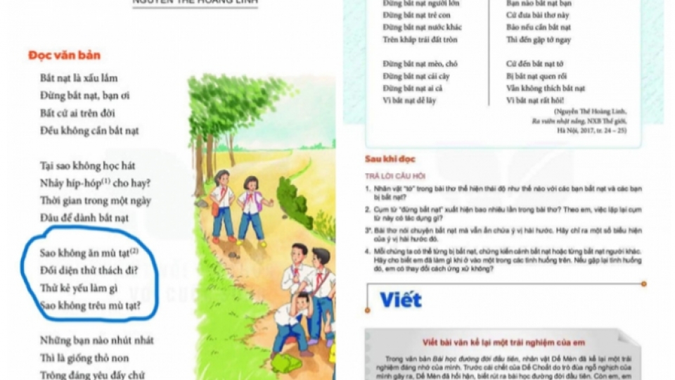 Bài thơ "Bắt nạt" trong sách giáo khoa Ngữ văn vì sao khiến dư luận “hốt hoảng”?