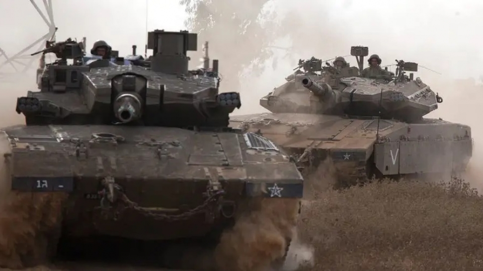 xe tang Israel gan bien gioi voi Gaza hoi nam 2014 -ap.jpg