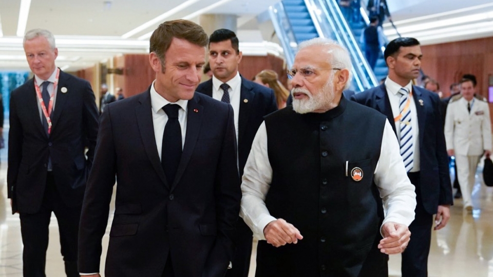 Phap An Do, Macron Modi ben le thuong dinh G20 9-2023 -ani.jpg