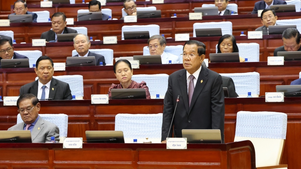 Hun Sen phat bieu tai Ha vien Campuchia (quoc hoi Campuchia) -vov.jpg