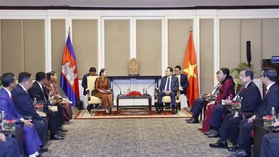 Top legislator receives Chairwoman of Cambodia-Vietnam Friendship Association