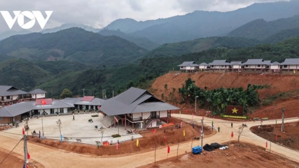 Concret stilt houses for landslide hit people in Nu Village, Lao Cai province in the new resettlement area.jpg
