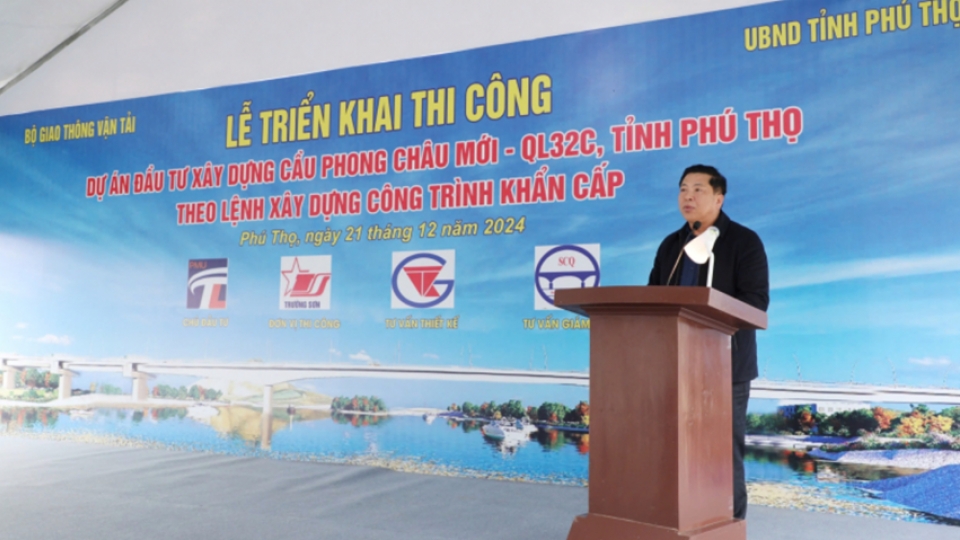 Khởi công xây dựng cầu Phong Châu mới