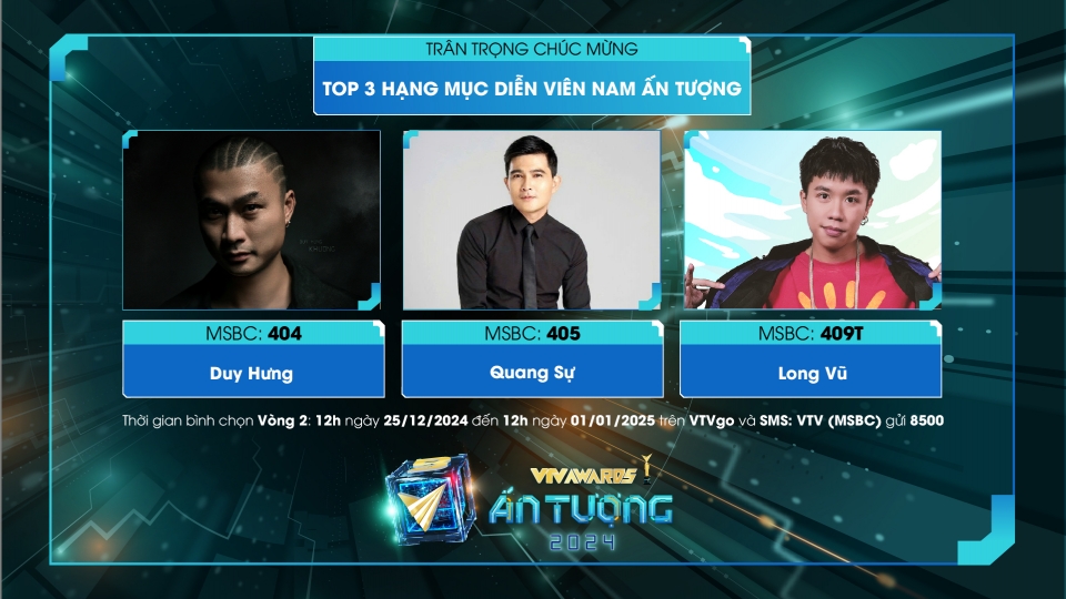 HIEUTHUHAI, Long Vũ, Hoàng Hà lọt Top 3 đề cử VTV Awards 2024