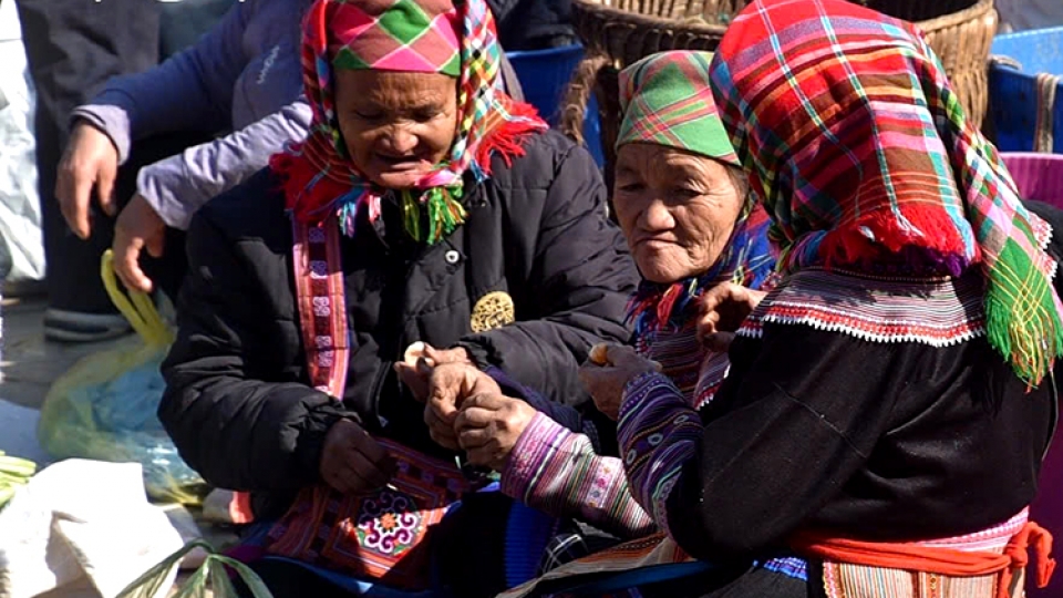 Vibrant Tet market of ethnic people on Bac Ha Plateau in Northern Vietnam