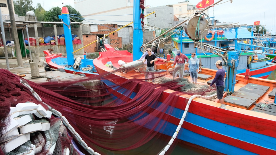Ngư dân tranh thủ thu lưới để vươn khơi chuyến xa bờ cuối năm.jpg
