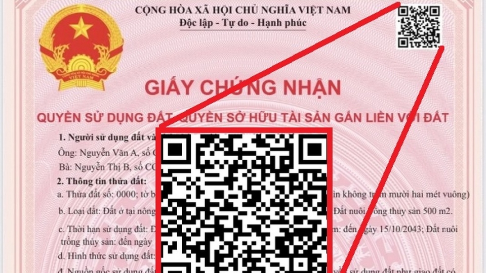 5 thông tin người dân có thể tra cứu từ mã QR sổ đỏ từ 2025