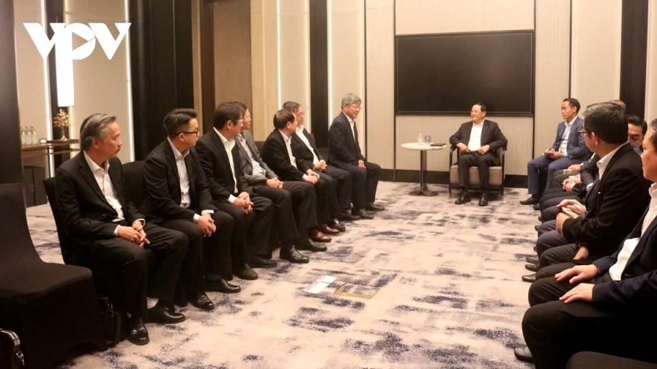 Lao Prime Minister Sonexay Siphandone met with leaders of the Vietnam Rubber Group.jpg