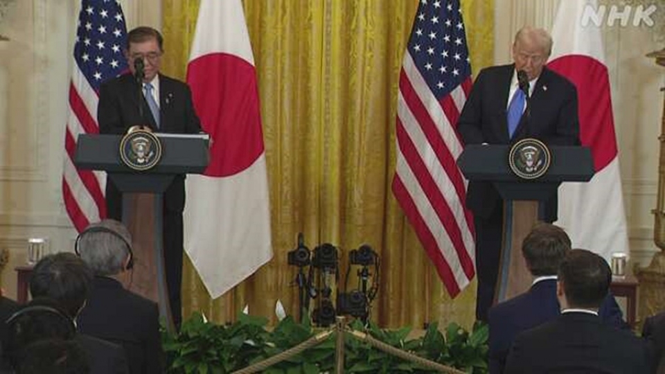 thuong dinh My Nhat 2025 hop bao, Trump Ishida -nhk.jpg