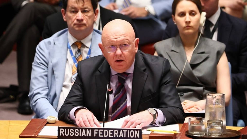 Đại diện thường trực của Nga tại Liên Hợp Quốc Vassily Nebenzia tại cuộc họp khẩn cấp của Hội đồng Bảo an Liên Hợp Quốc,_0.jpg