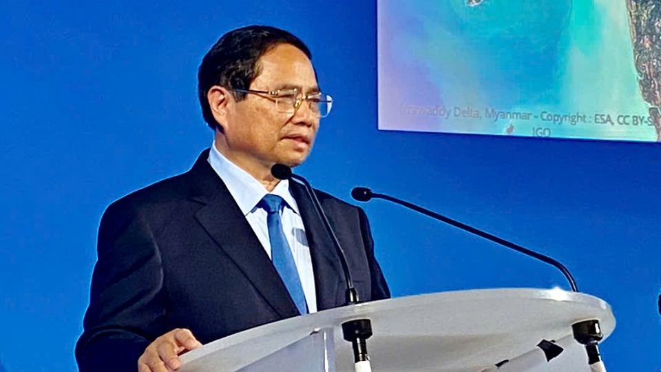 PM Pham Minh CHinh addresses the Deltas in the World Summit in Nice, France on June 9.jpg