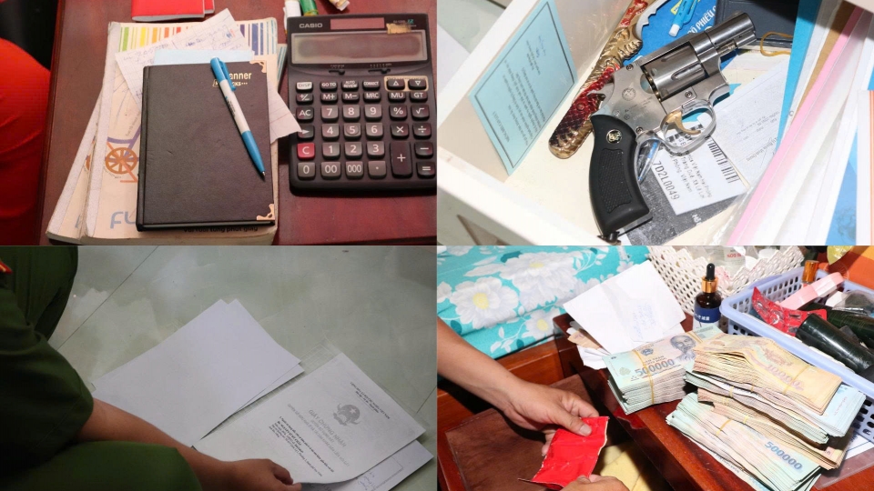 _         Các tang vật thu giữ tại nhà của đối tượng Huỳnh Bạch Đằng.jpg