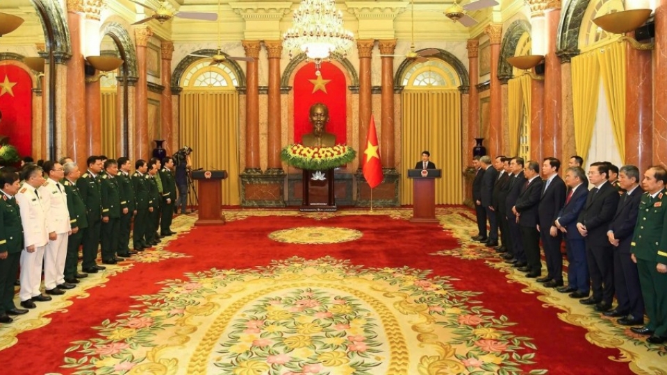 Ceremony conferring ranks of General and Senior Lieutenant General on senior officers of the People’s Army and Public Security Forces.jpg