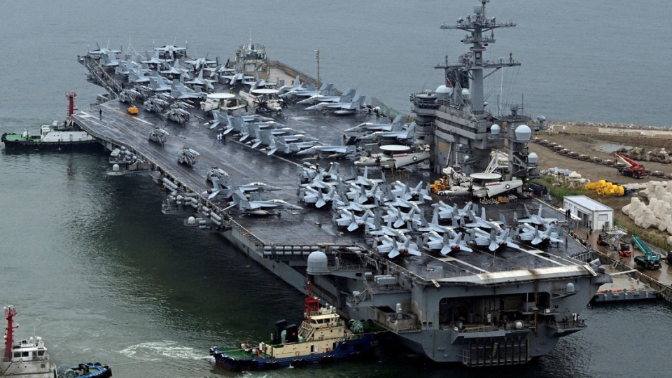 Tàu sân bay USS Theodore Roosevelt của hải quân Mỹ tham gia Freedom Edge 1 (ảnh Reuters).jpg