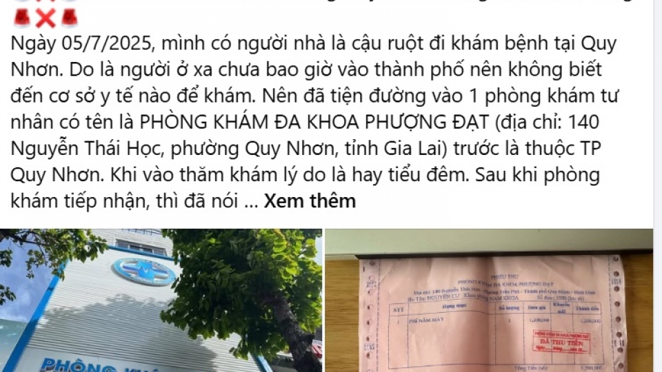 Kiểm tra thông tin "Khám bệnh 1 buổi ở phường Quy Nhơn mất gần 10 triệu đồng"