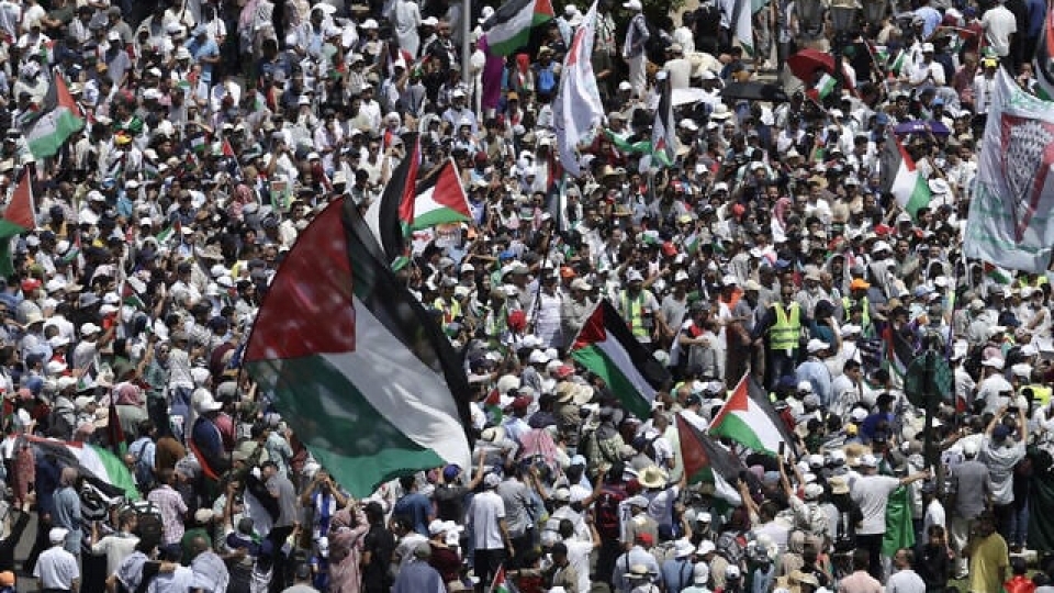 Hàng chục nghìn người biểu tình ở Morocco phản đối cuộc chiến của Israel tại Gaza