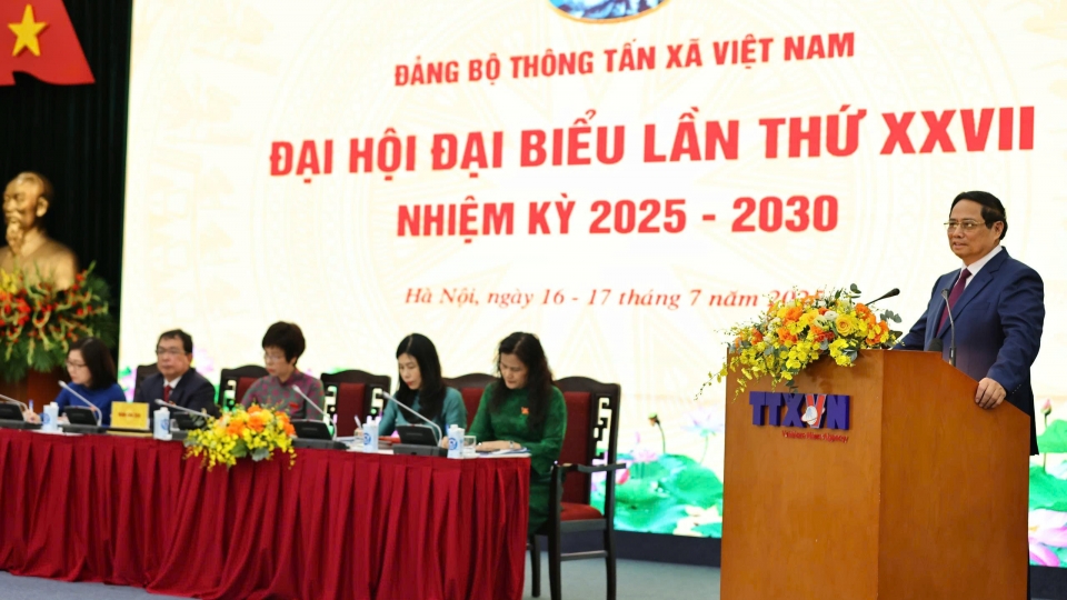 Thủ tướng Phạm Minh Chính dự Đại hội đại biểu Đảng bộ Thông tấn xã Việt Nam
