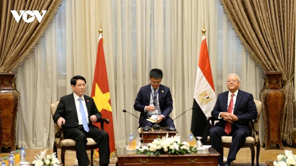 Vietnamese President Luong Cuong and Speaker of the Egyptian House of Representatives Hanafy El Gebaly 1.jpg