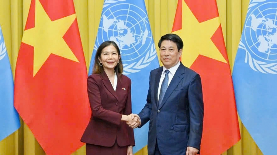 President Luong Cuong State President Luong Cuong was speaking during his meeting with Pauline Tamesis, UN Resident Coordinator,.jpg