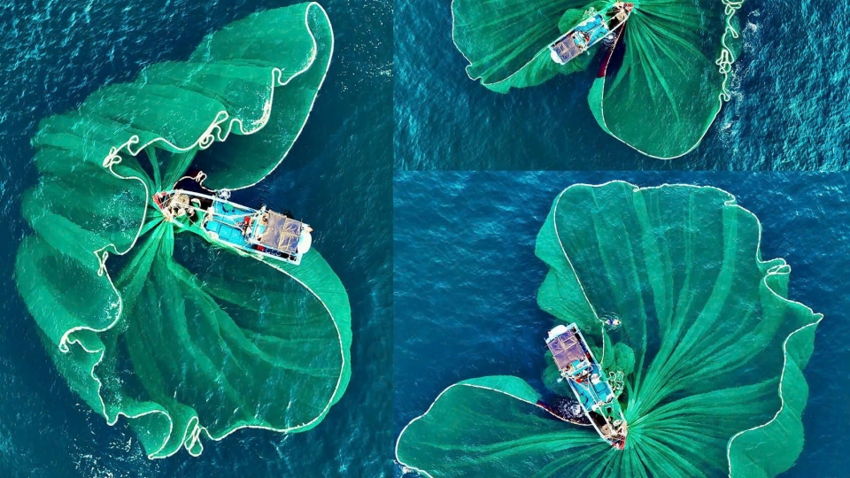 Lo Dieu fishing village - where nets bloom like flowers on the sea