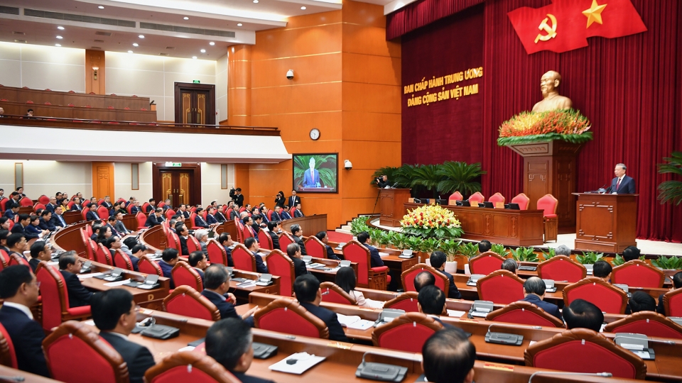 Toàn cảnh bế mạc Hội nghị Trung ương 14, khóa XIII