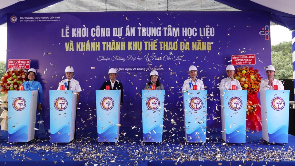 VOV - Trường Đại học Y Dược Cần Thơ chính thức khởi công Dự án Trung tâm Học liệu phục vụ việc dạy và học chuẩn hiện đại.jpg