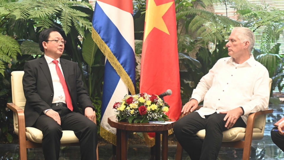 resident of Cuba Miguel Díaz-Canel Bermúdez receives Deputy Prime Minister Ho Quoc Dung.jpg