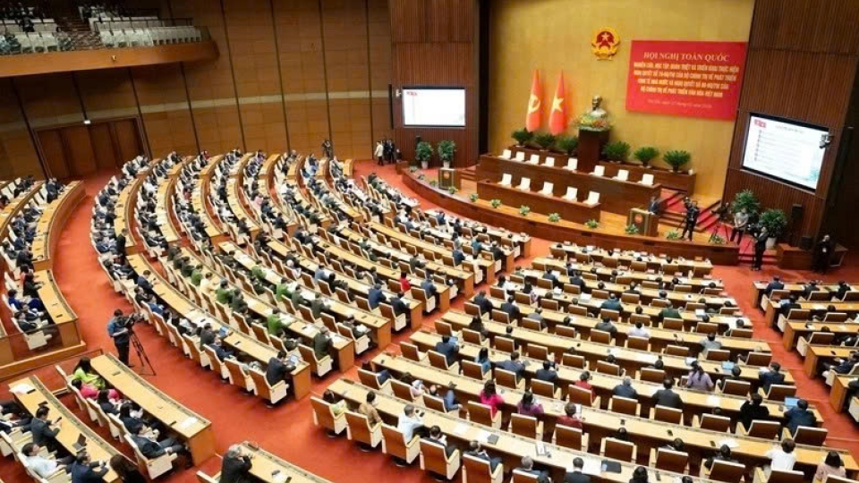 Delegates attend a nationwide conference to study, disseminate and implement Politburo Resolutions.jpg