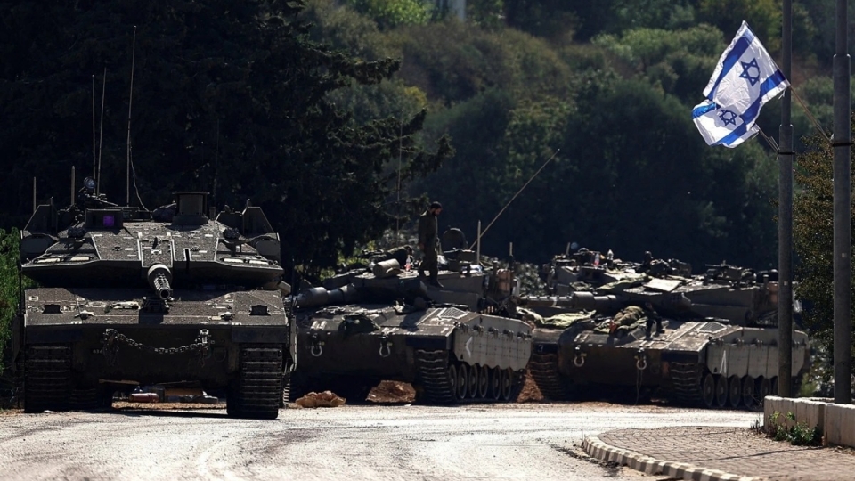 xe tang Israel, linh Israel gan bien gioi Liban (Lebanon), co Israel -reu_0.jpg