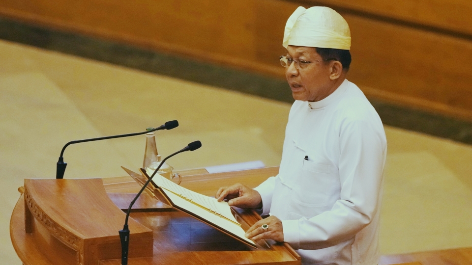 tong thong Myanmar Min Aung Hlaing phat bieu trong le nham chuc, tong thong Myanmar nham chuc 10-4-2026 -ap.jpg