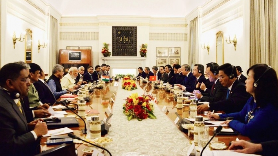 Party General Secretary and President To Lam holds talks with Indian Prime Minister Narendra Modi.jpg