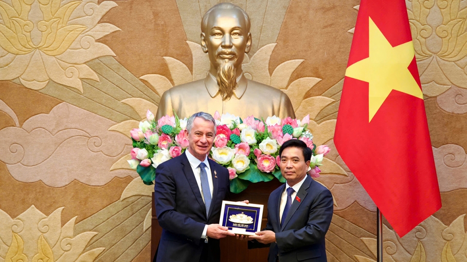 Vietnamese legislator Nguyen Doan Anh and French legislator Jean Michel Jacques.jpg