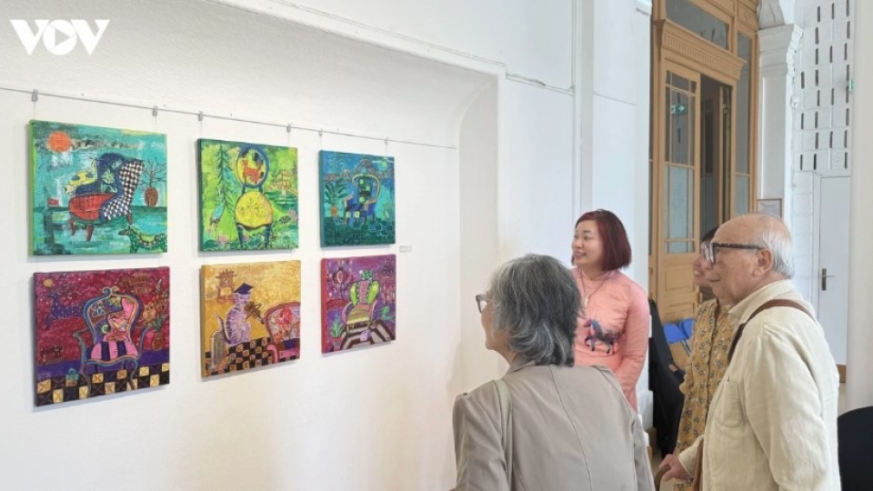 works on display at the “From the Seine to the Red River” exhibition.jpg