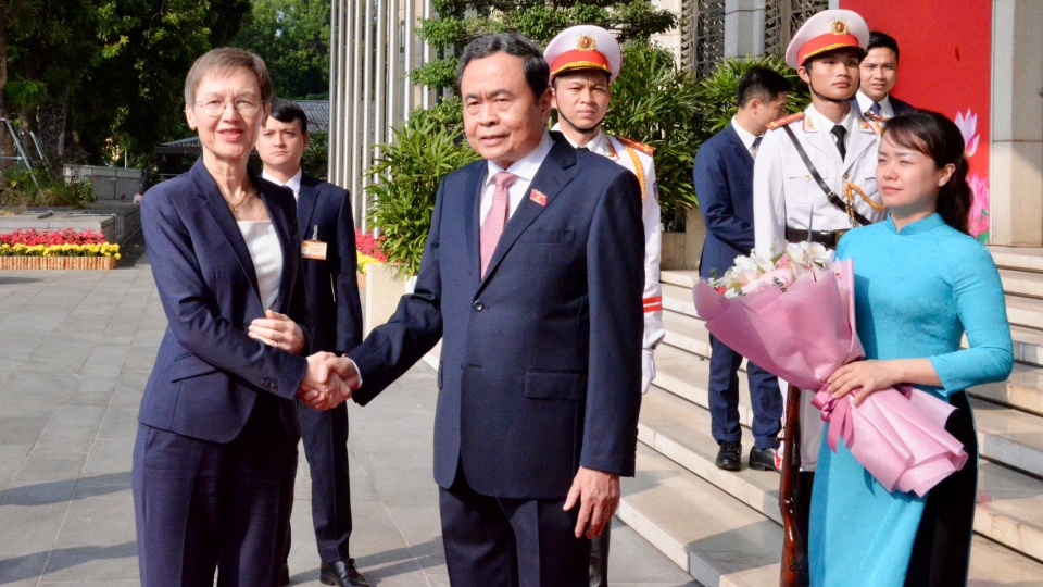 Chủ tịch Quốc hội Trần Thanh Mẫn hội kiến Thủ tướng Liechtenstein Brigitte Haas