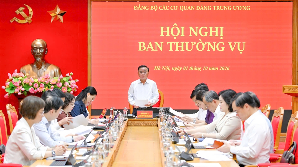 Thường trực Ban Bí thư chủ trì Hội nghị Ban Thường vụ Đảng ủy các cơ quan Đảng TW