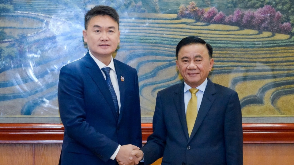Đồng chí Trần Cẩm Tú tiếp đoàn TW Đoàn Thanh niên Nhân dân Cách mạng Lào
