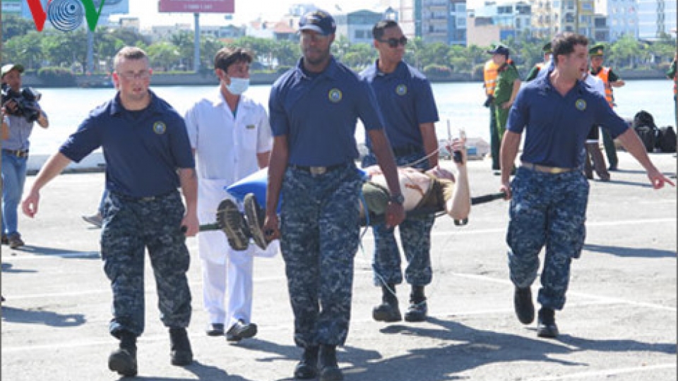 Disaster training exercises stage in Danang