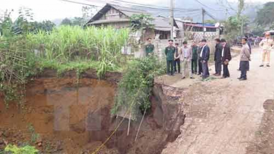 Large sinkhole in Bac Kan province filled in